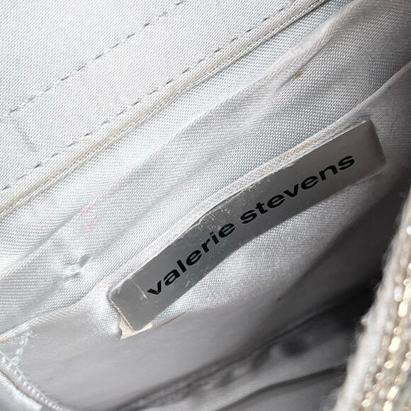 Cache silver beaded sequin mini evening bag convertible crossbody Y2K vintage - Picture 4 of 17